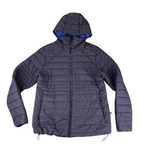 Flylow Jacket women’s XL Black Hooded Full Zip Outdoor Primaloft Lightweight